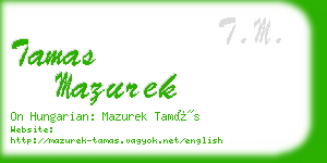 tamas mazurek business card